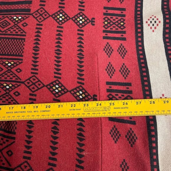 Tasha Polizzi Collection Aztec Southwestern Fringed Hem V-Neck Poncho Women OS - Picture 8 of 10